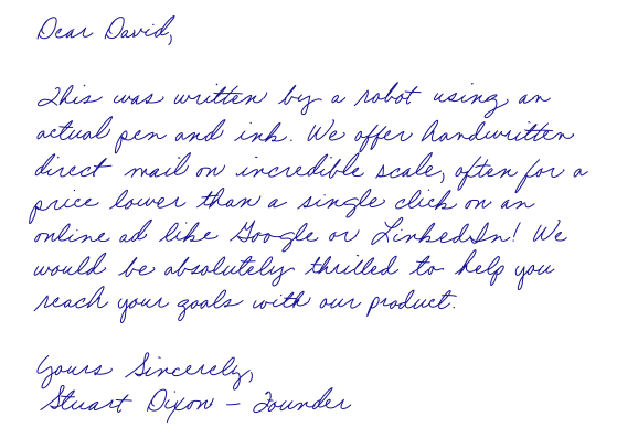 Handwriting style sample