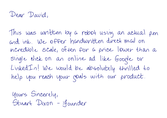 Handwriting style sample