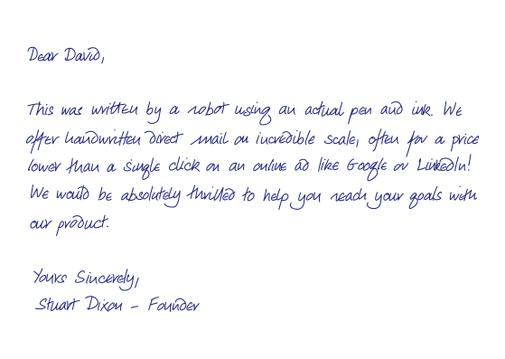 Handwriting style sample