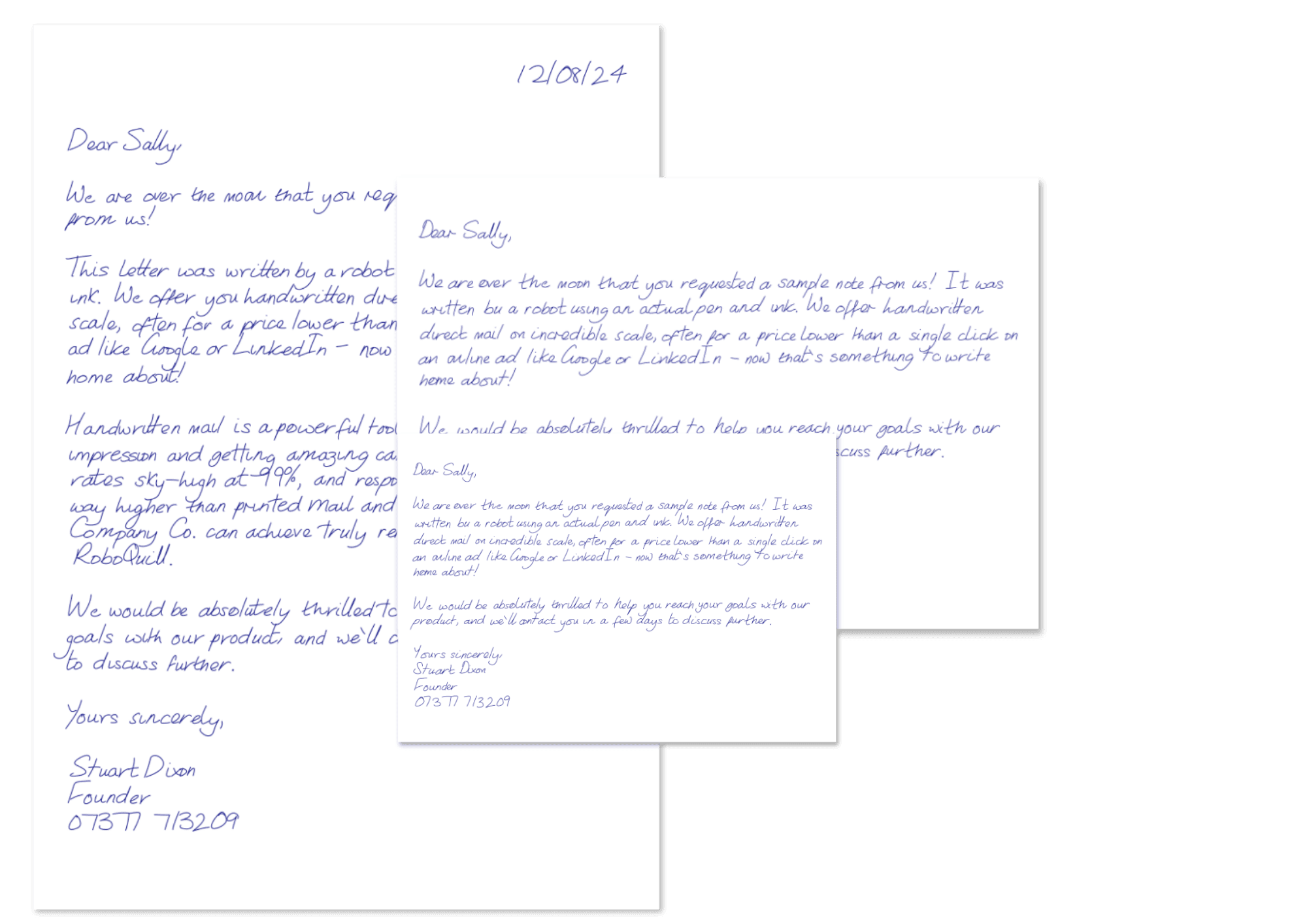 A collection of handwritten samples
