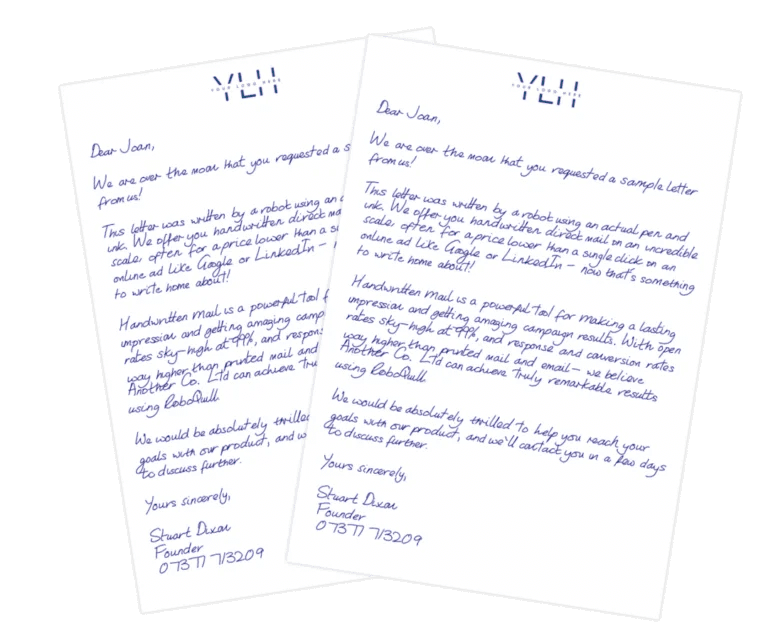 Handwritten letters from RoboQuill