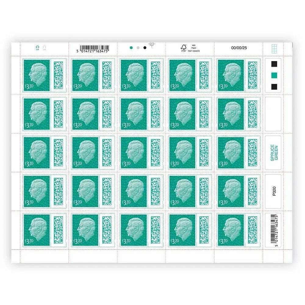 Sheet of 25 x £3.20 Stamps