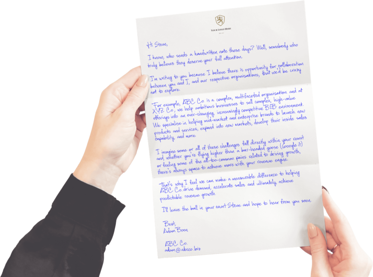 handwritten or typed cover letter