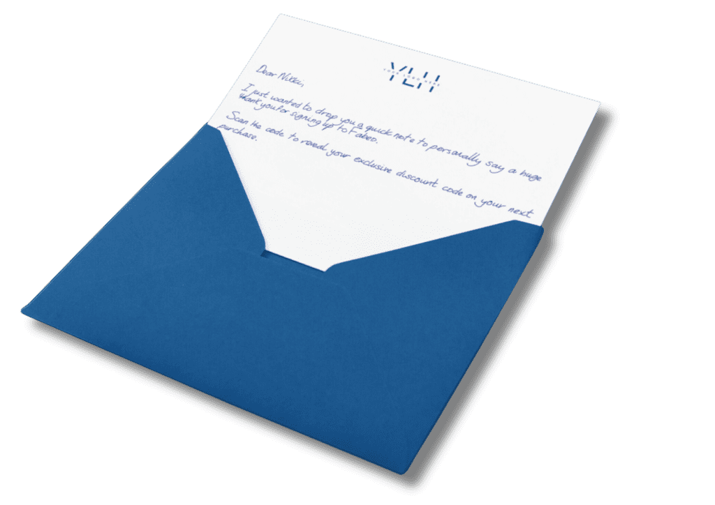 Handwritten note in envelope